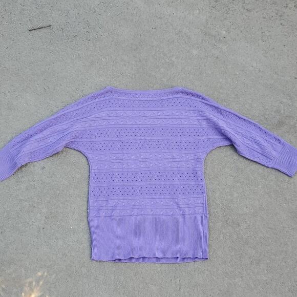 New York & Company dolman eyelet knit sweater purple XS - Picture 3 of 3